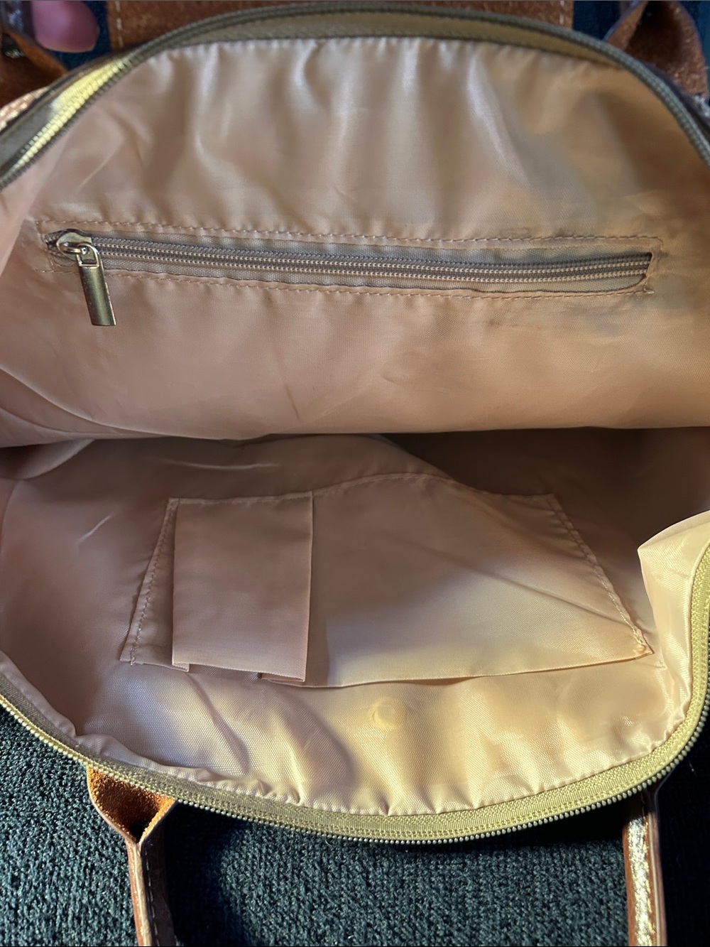 Longchamp Vintage Beige and Brown Tote with Logo Monogram Pattern - Picture 16 of 16